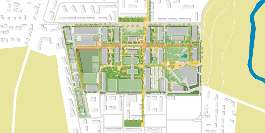 Lageplan des Leuphana Campus geplant durch MERA Landschaftsarchitekten